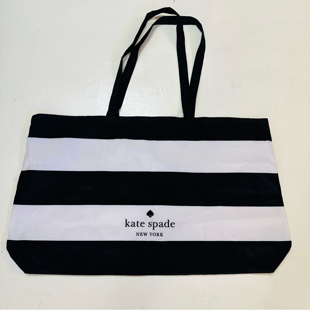 KATE SPADE - Black and white striped clutch bag - Picture 6 of 7